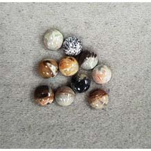 8MM ROUND CABOCHON SILVER LEAF(10PCS/BAG)